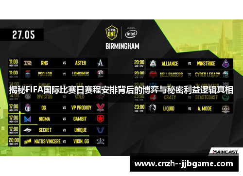 揭秘FIFA国际比赛日赛程安排背后的博弈与秘密利益逻辑真相 揭秘FIFA国际比赛日赛程安排背后的博弈与秘密利益逻辑真相